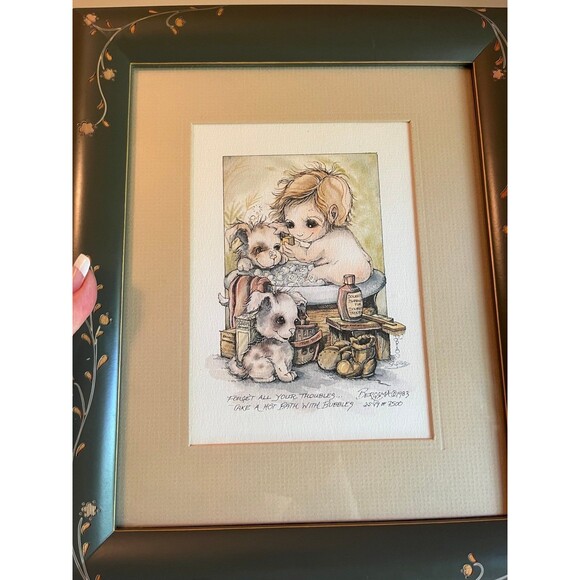 Vintage Jody Bergsma Bubble Bath Signed and Numbered Litho - Picture 6 of 6